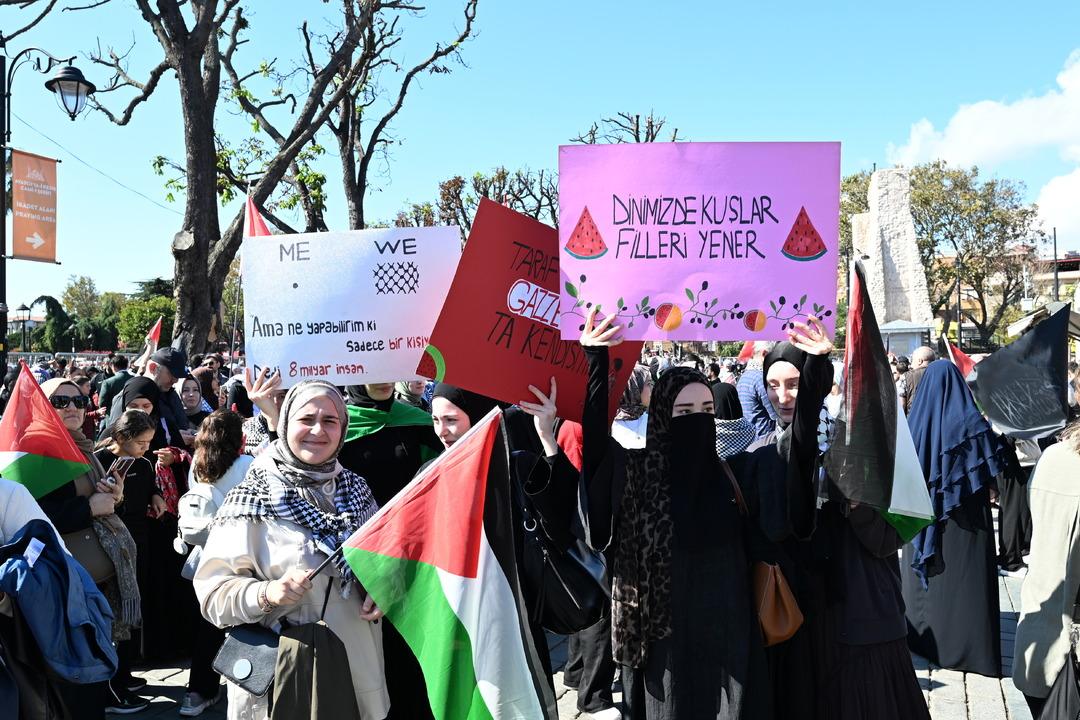 Gazze Türkiye'nin 81 Eyaleti Destek Mart: Binlerce insan Filistin 14 için bir araya geldi